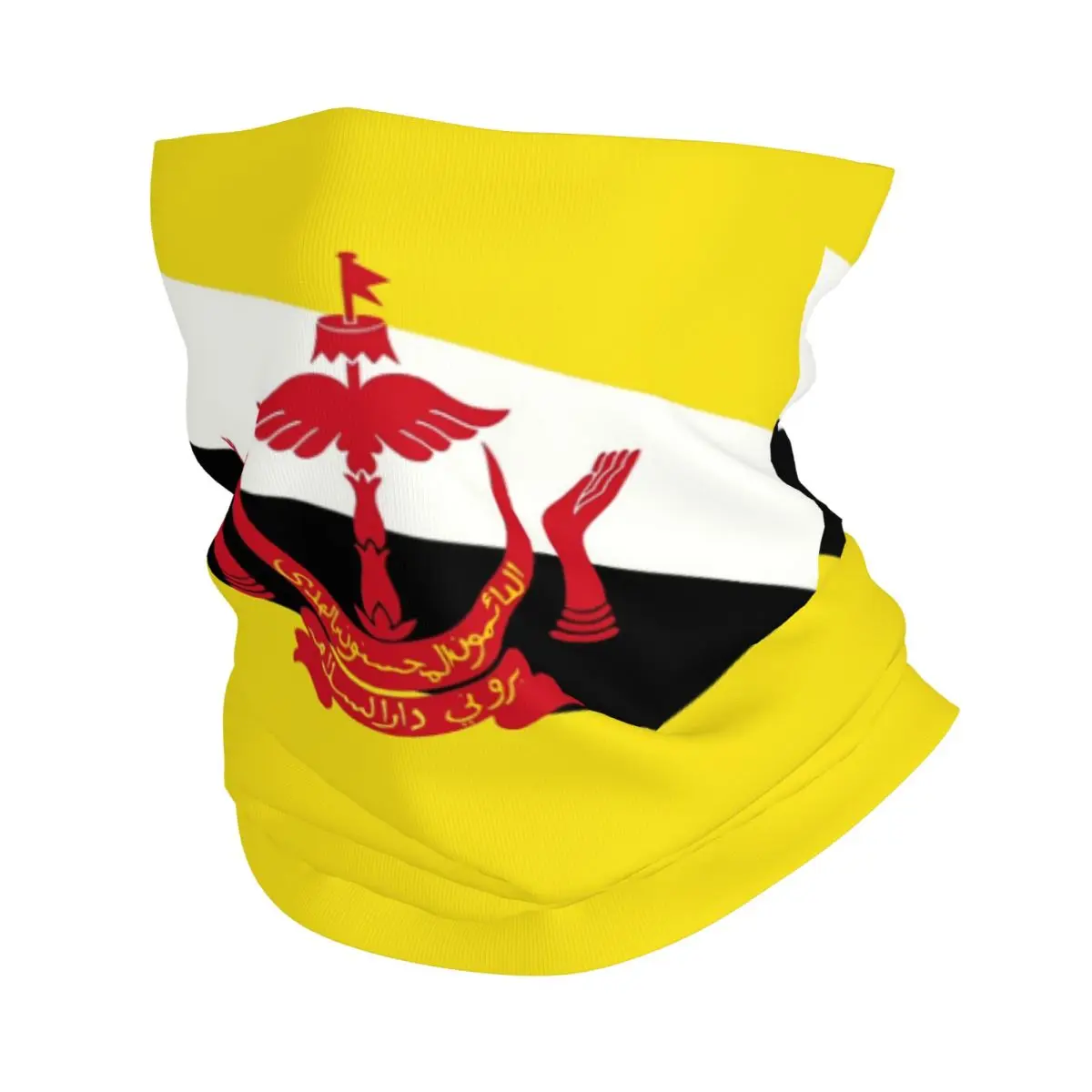 

Custom Brunei Flag Neck Gaiter Women Men Windproof Winter Bandana Scarf for Ski