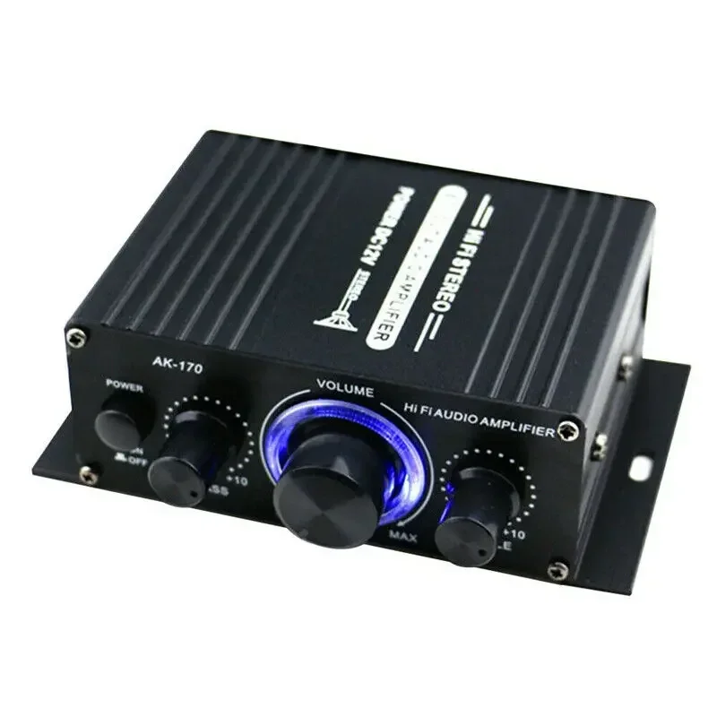 AK-170 HiFi Audio Power Amplifier 2x200W Dual Channel Audio mini Amplifier Home Car Theater Sound Power Amp audio versterker