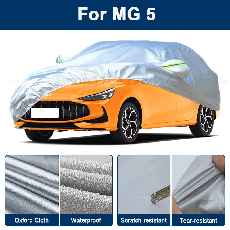 

Outdoor Full Car Cover For MG 5 with Reflective Strips Waterproof Snowproof Dustproof UV Protection Auto Accessories
