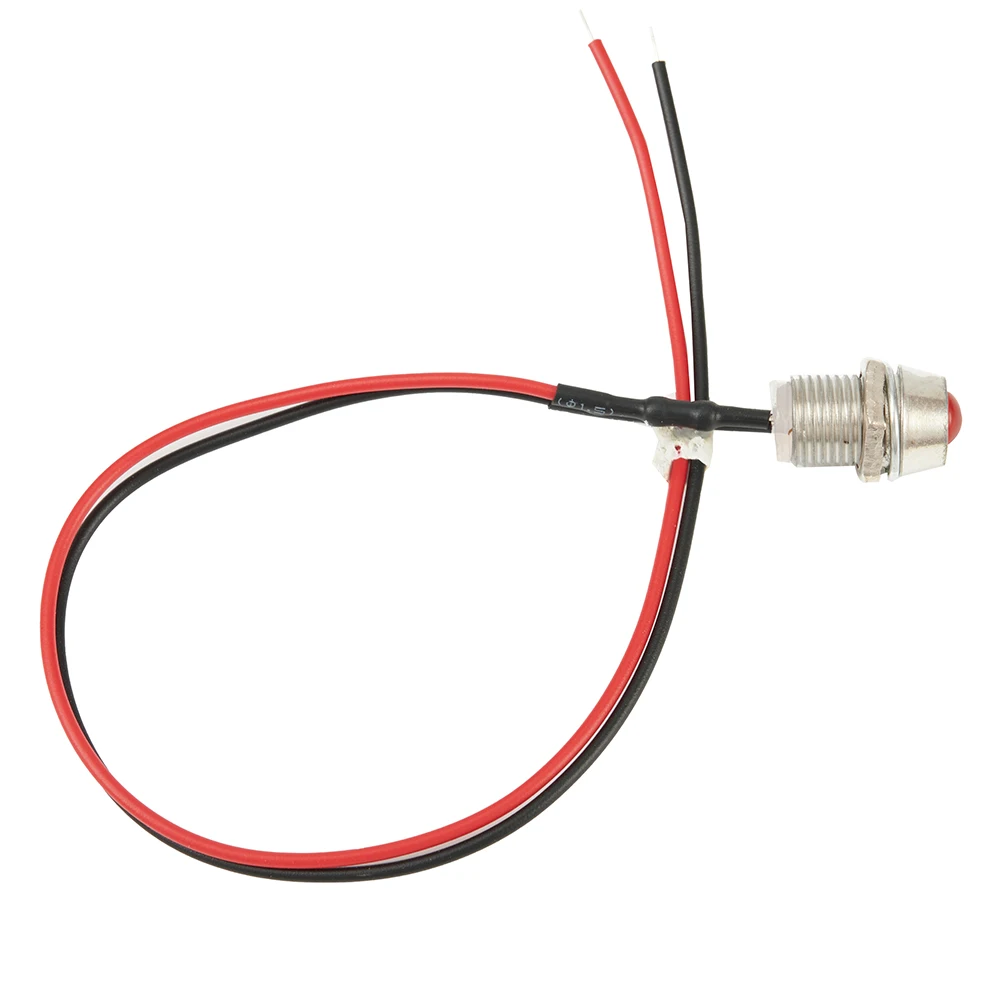 5pcs Indicator Light Van Boat Bright Bulbs Wired Car Color DC Metal Multi-Color Panel 10mm Positive+Negative 12V