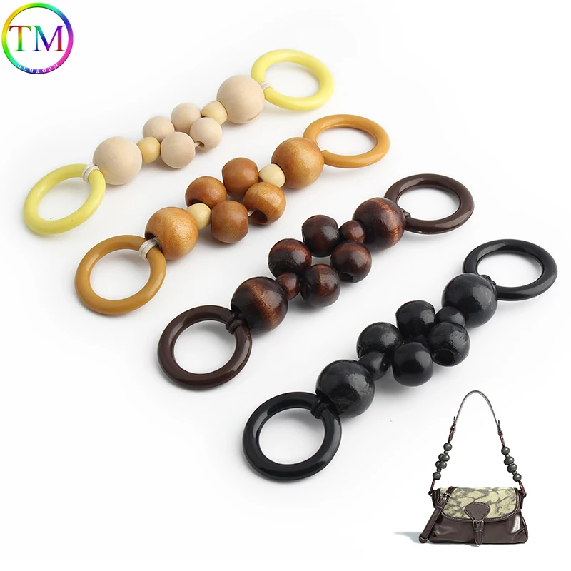 

2//20/80PCS 17.5cm Extension Braided Wooden Bags Strap Handles For Versatile Shoulder Wooded Bead Rope Weave Handle Accessories