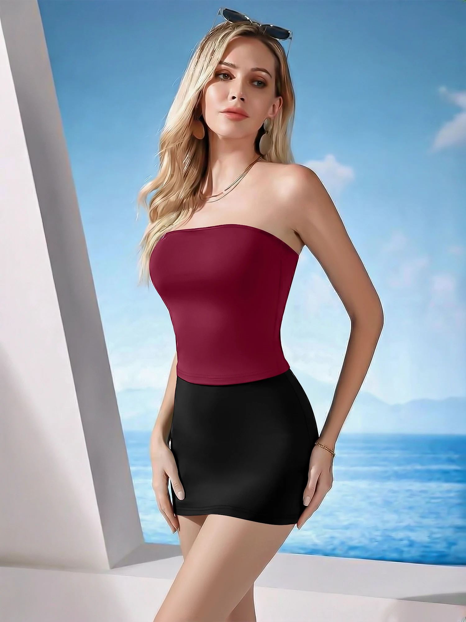 Fashion Party Set, Support Tube Top, Snug Bodycon Mini Skirt, Summer Downtown Night Attire