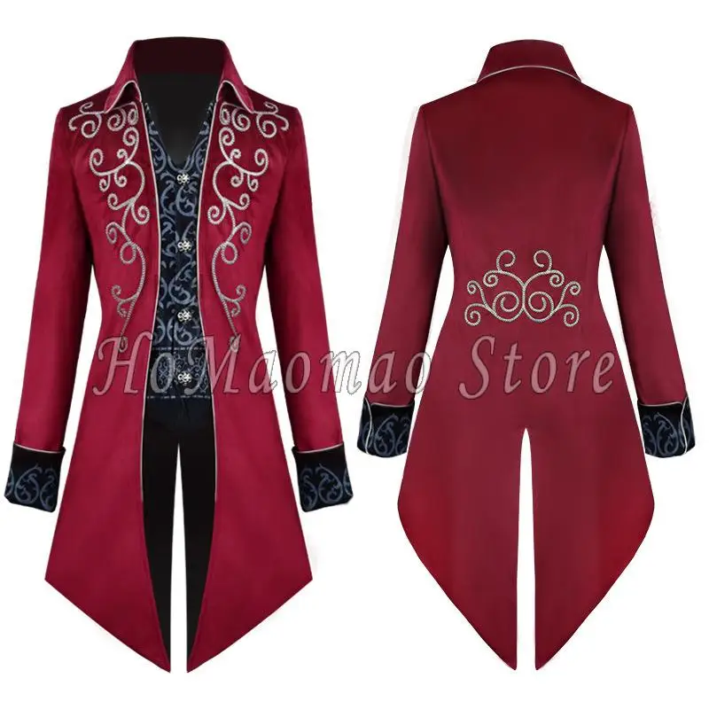 Gentleman Medieval Steampunk Gothic Victorian Jacket Vintage Swallowtail Christmas Vintage Prince Role Playing Coat