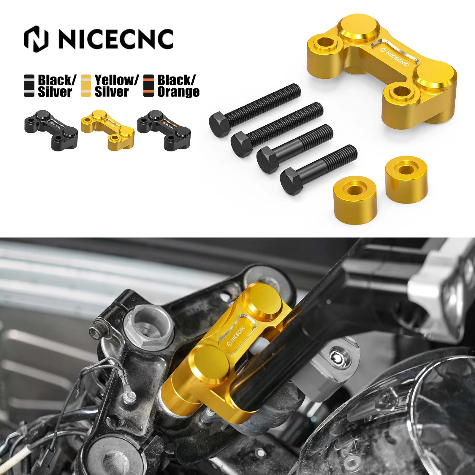 NICECNC Handlebar Riser Relocation Bracket For Harley Road Glide FLTRX 2015-2024 Street Bob FXBBS 114 21-24 Road King FLHR 00-22