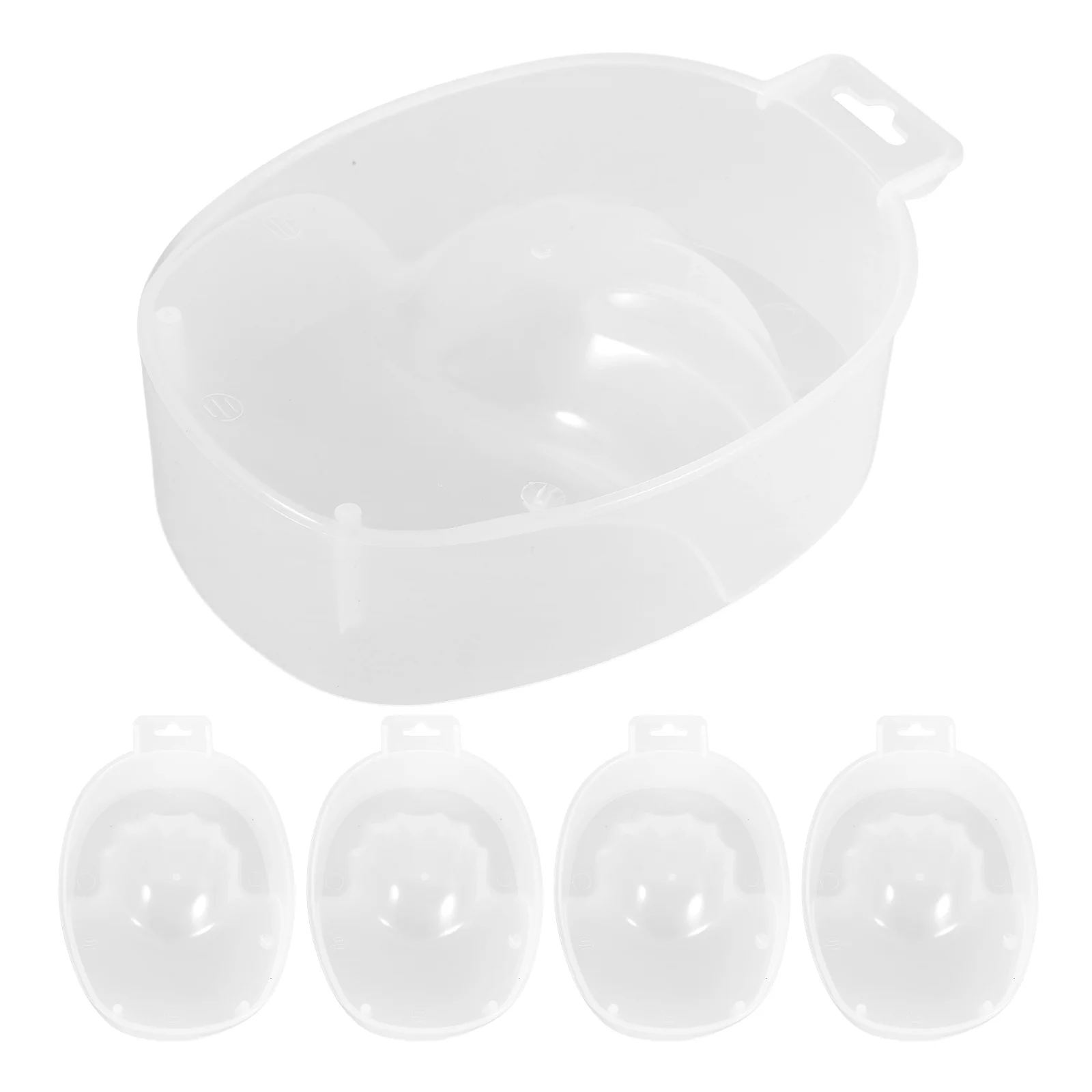 

5Pcs Translucent Green Manicure Soaking Bowl PP Material Nail Spa Bowl Hand Dead Skin Bowl Nail Art Supplies Salon Home Use Nail