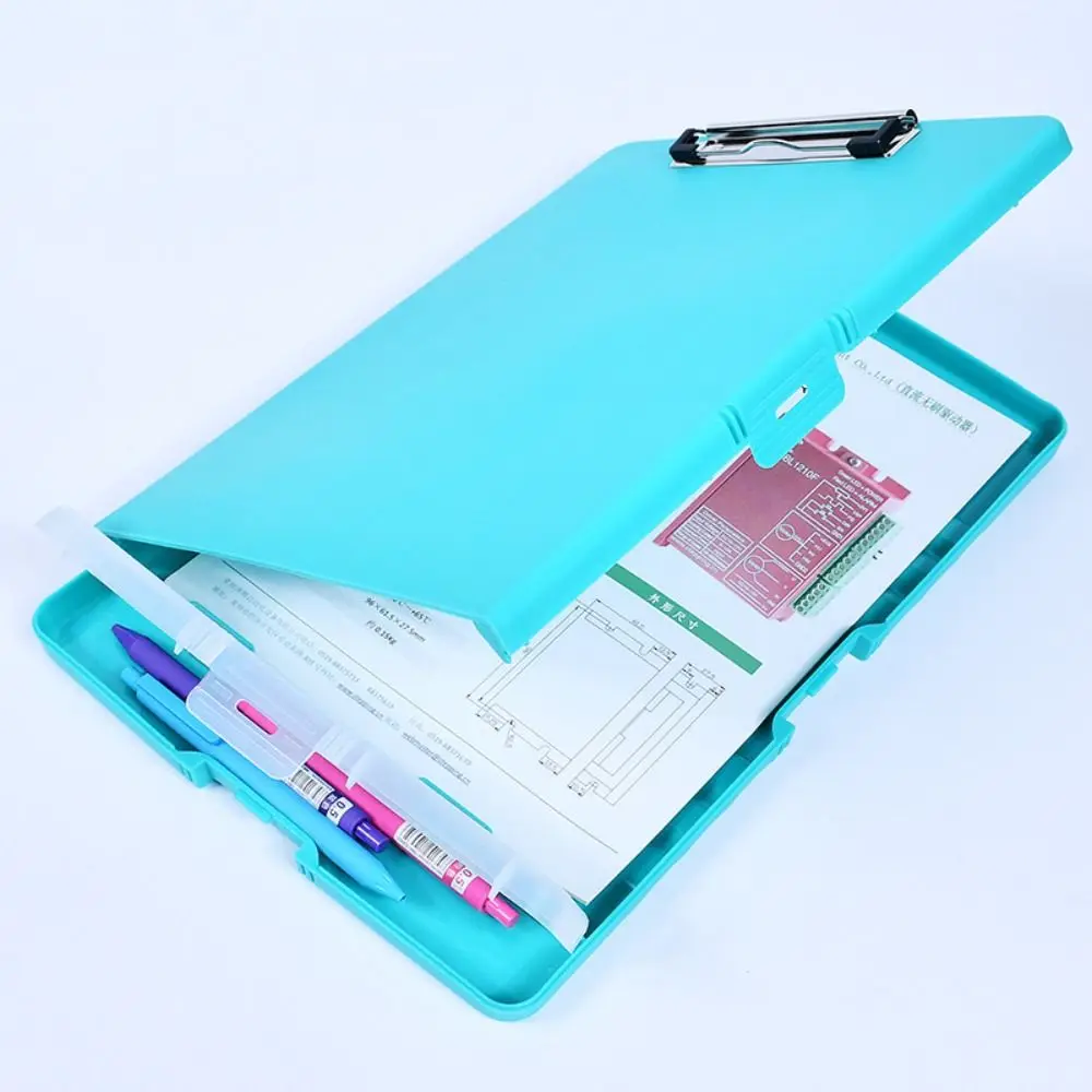 1PC Plastic Storage Clipboard File Box Case Document File Folders Clipboard Writing Pad Stationery School Office Supplies
