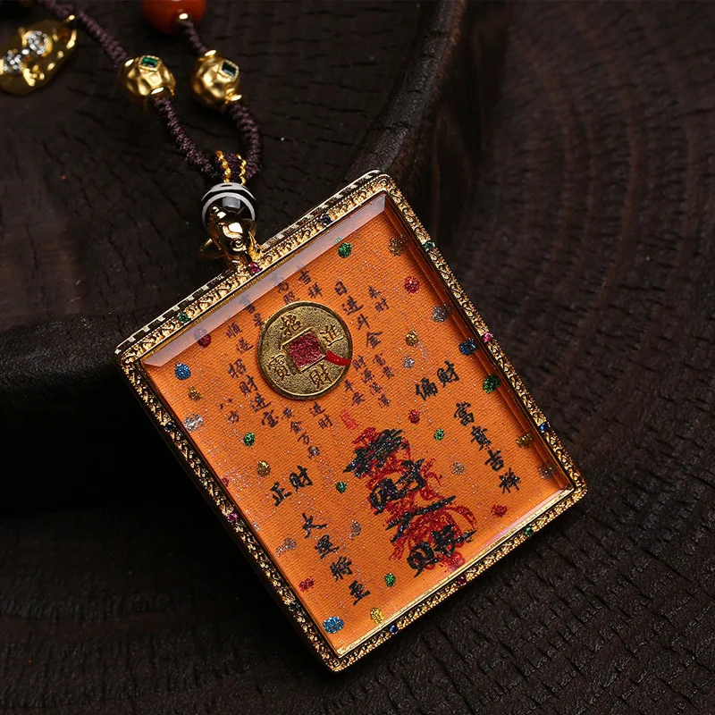Thangka Wealth-Enhancing Pendant Sweater Chain Agate Dzi Bead Accessories Handmade Braided Rope Necklace