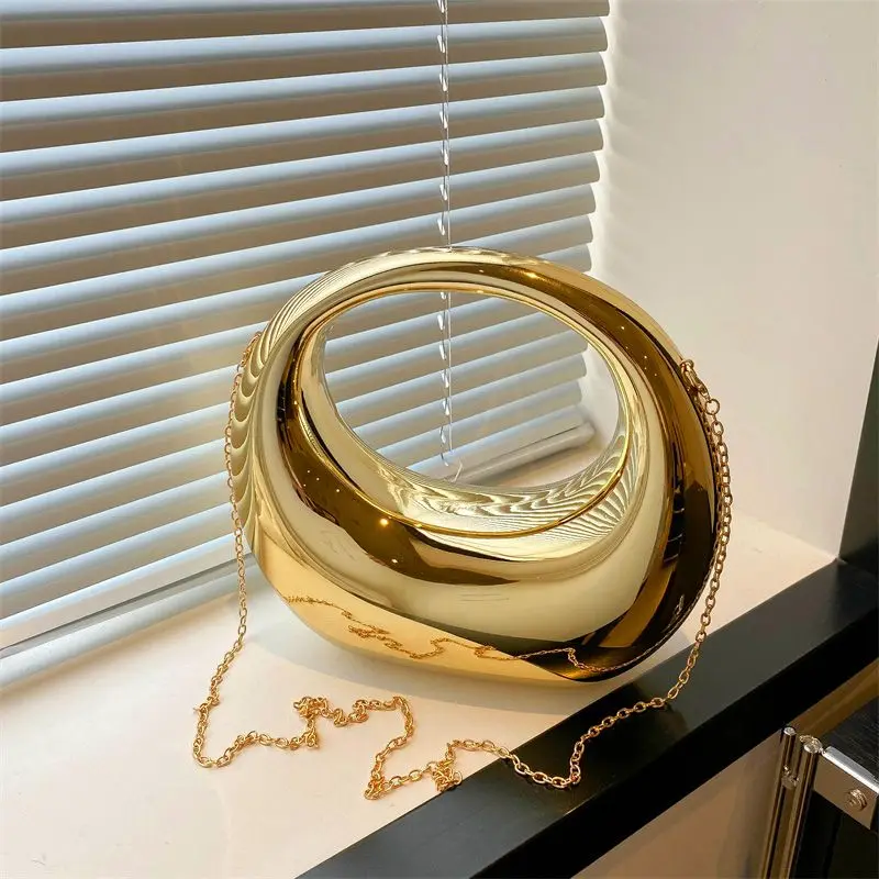 

High-end Dinner Bag Women's Fashion Portable Moon Bag Internet Celebrity Messenger Shoulder Bag European Trend Exquisite Retro