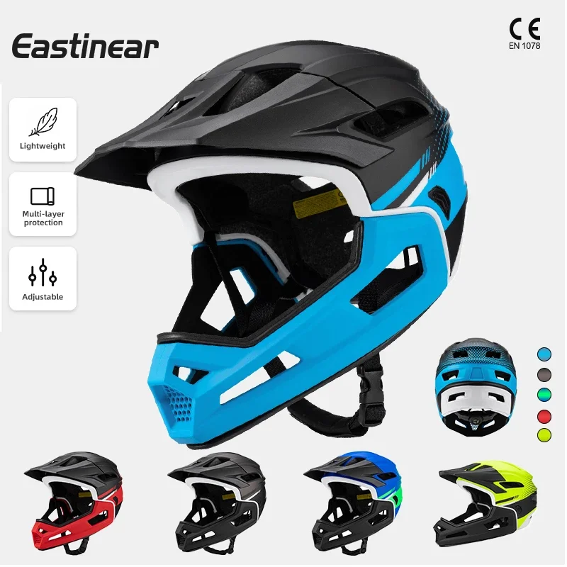 

Eastinear High Quality Mountain Off-Road Bike Helmet 2-in-1 Full Face Detachable Outdoor Adult Men and Women MTB Cycling Helmet