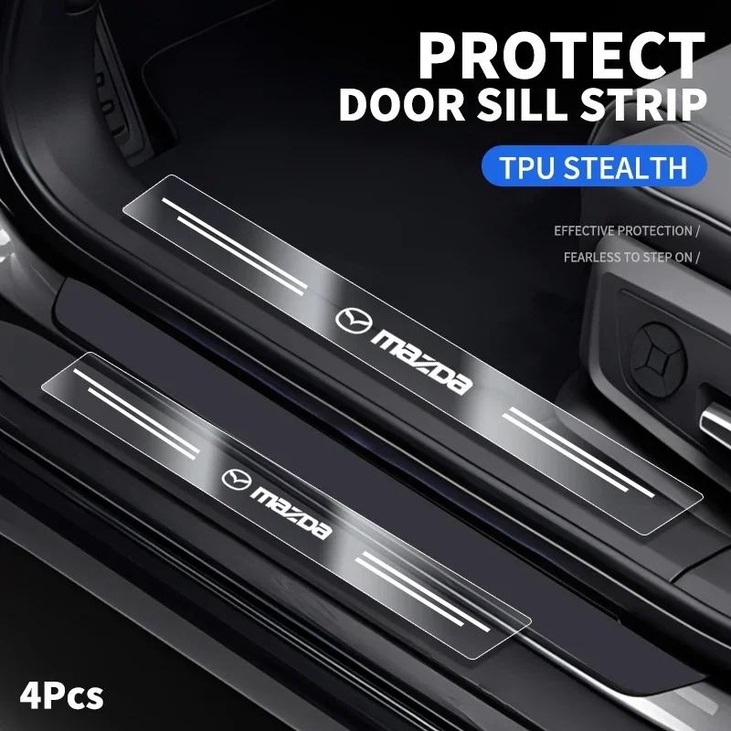 

4 шт. для Mazda 3 BK BL Axela 2 5 CX5 CX6 CX-4 Mazda 6 GH GG CX-7 MX5 RX8 Ms M3 M5 M6 MX3 автомобильная полоса порога прозрачная наклейка