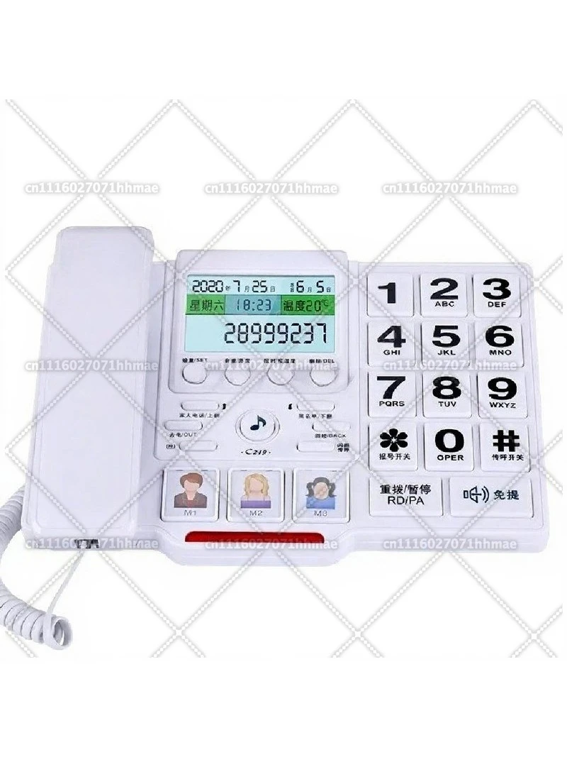 C219 Elderly Large Screen Large Button Call Display Phone Hands Free Speaker Home Fixed Phone