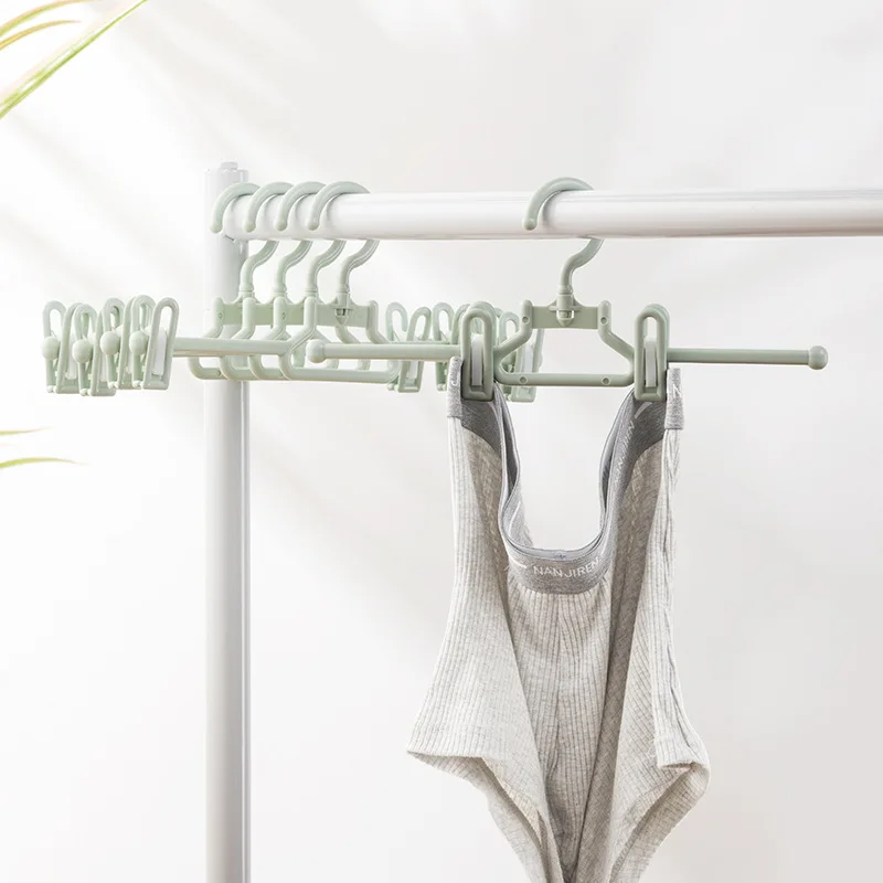 CHAHUA Pants Rack Plastic Drying Pants Clothes Clip Scarf Rack Socks Rack 5 Piece Set Movable Clip Multifunctional Tie Rack