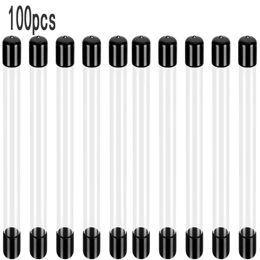 100pcs Clear Storage Tube Small Plastic Round Tubing with Caps Incense Joss Stick Bottle Empty Container
