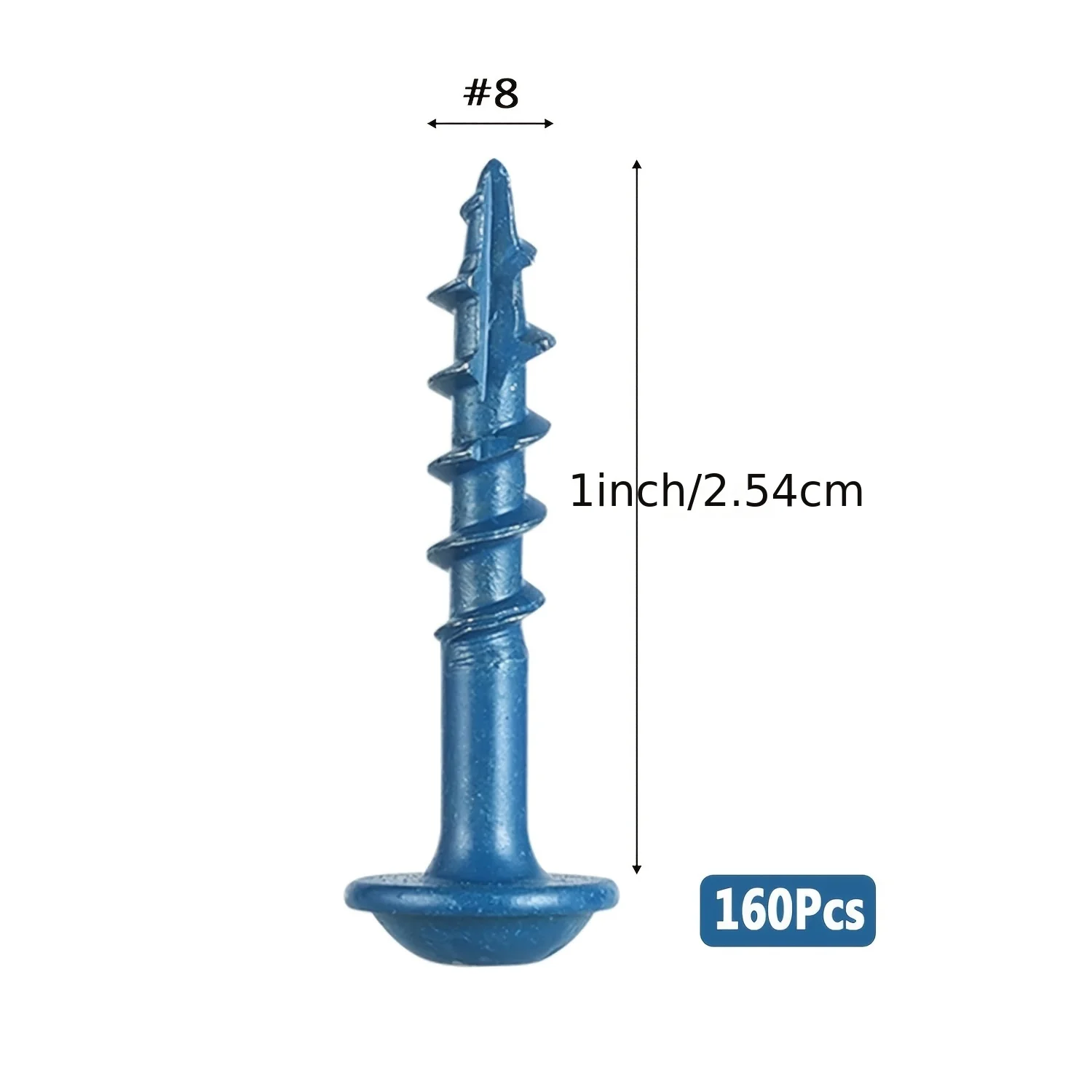 1 inch to 2-1/2 inch square hole screws, 80-160Pcs square hole screws#8 x 1 to 2-1/2 blue coated wood screws on the outside