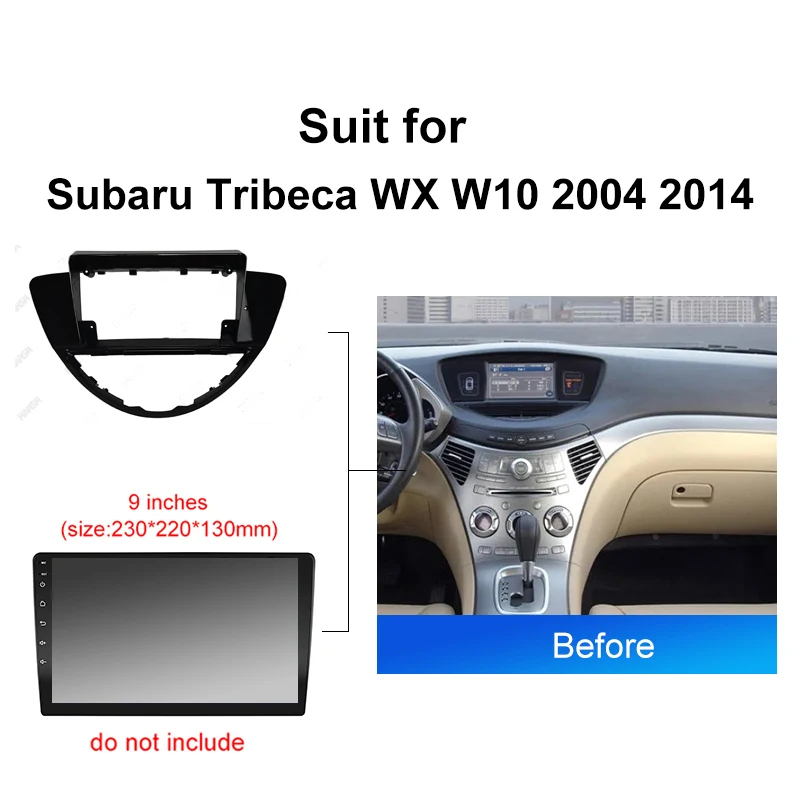 Kenvox Car Radio For Subaru Tribeca WX W10 2004 2014 Android 2 Din DVD GPS Stereo Mounting Bezel Faceplate Frame Panel Kit