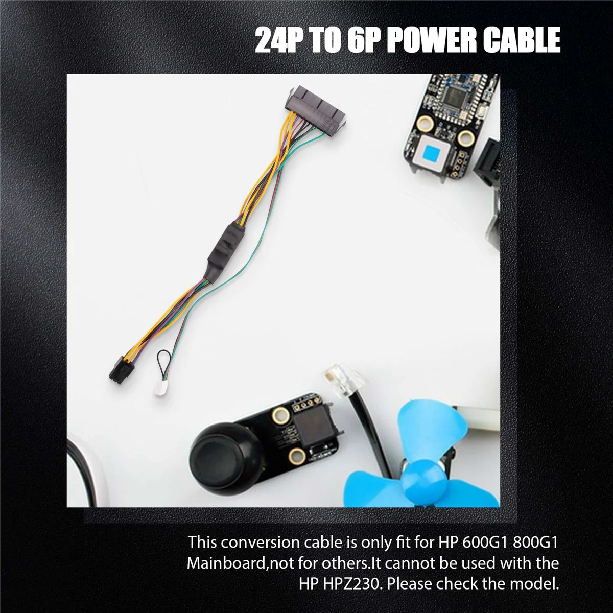 ATX PSU Power Supply Cable PCIe 6 Pin to ATX 24 Pin Power Supply Cable 24P to 6P for HP 600 G1 600G1 800G1 Mainboard