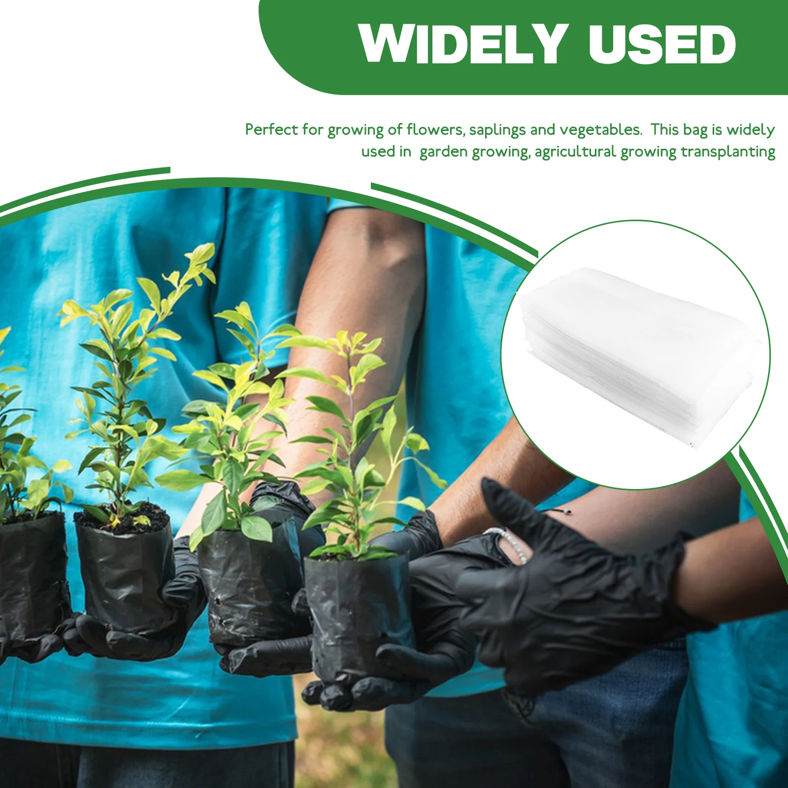 

100pcs Fabric Grow Bags Nonwoven Nursery Bags Ventilated Planting Containers For Flowers Vegetables Drainage Air Permeability
