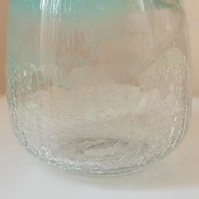 مزهرية زجاجية مطابقة الألوان مصنوعة يدويًا على طراز العصور الوسطى، وطاولة طعام لغرفة المعيشة، ومزهرية كلاسيكية مائية، وديكور فاخر وخفيف الوزن #5