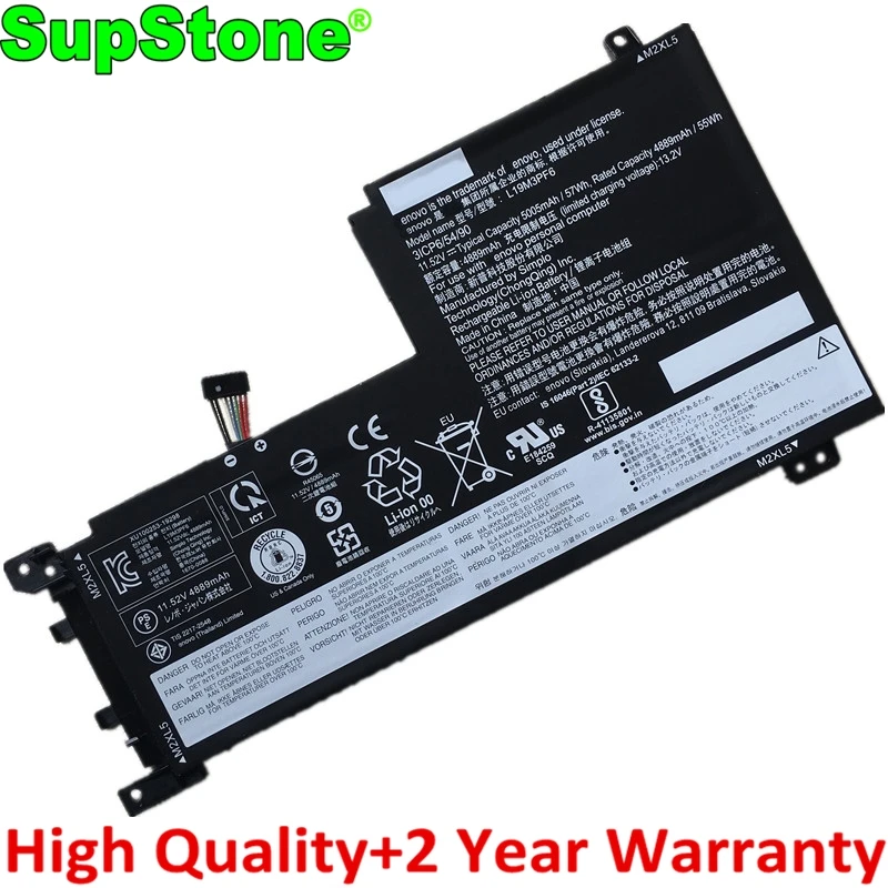 Supstone Novo L19m3pf6 L19d3pf3 Bateria para Lenovo Ideapad 515alc05 15are05 15iil05 15itl05 L19c4pf1 L19l3pf2 L19c3pf5 L19l4pf1