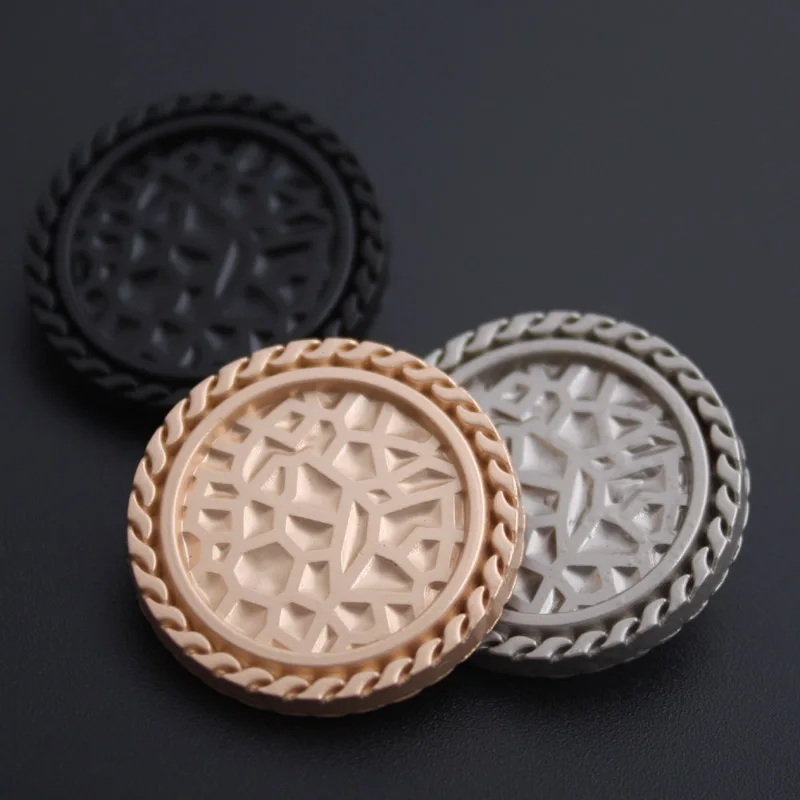 6Pcs/lot 18-25mm High-grade sand gold silver black animal button coat windbreaker suit decorated with round buttons C252