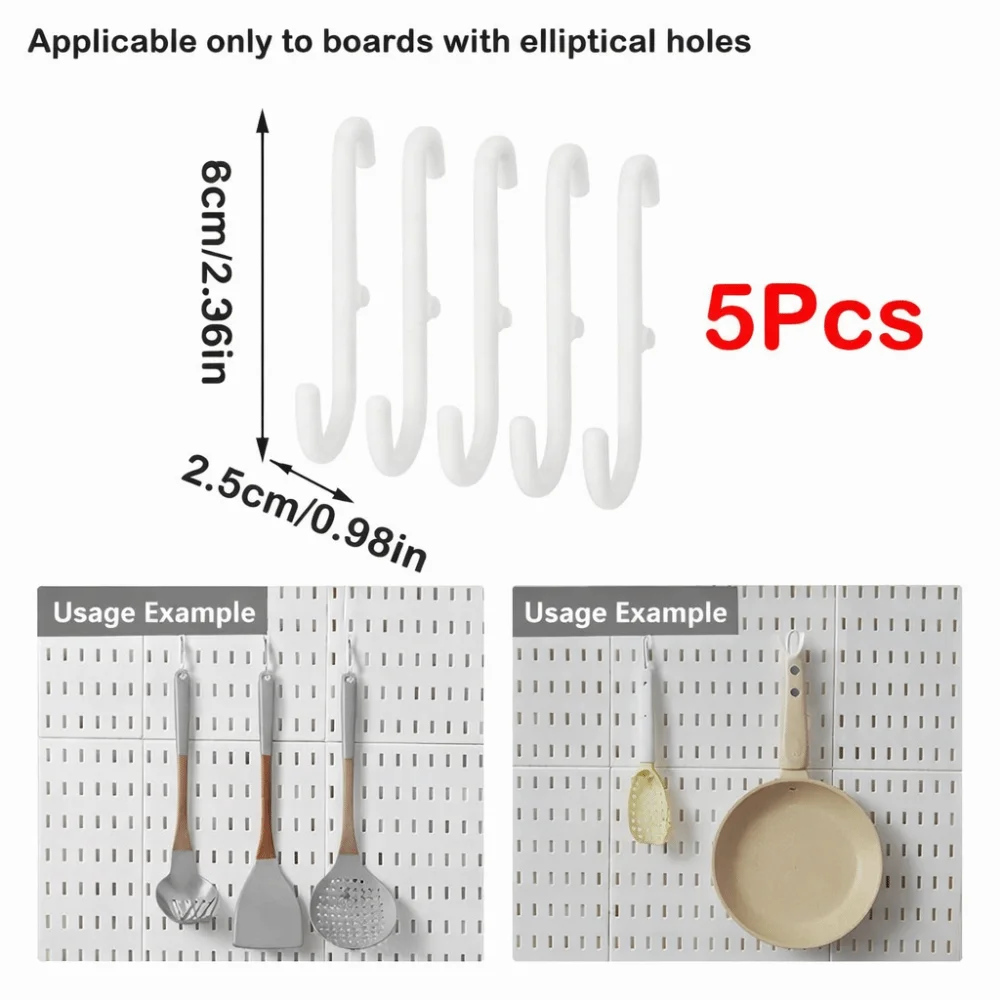 Wall-Mounted Storage Board with Hooks Space-Saving Storage Organizer Board DIY Pegboard for Kitchen Bedroom Bathroom Study Room