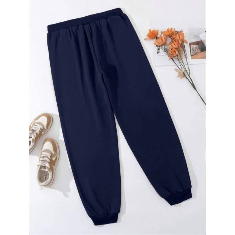Pantalones cómodos de talla grande 1XL-5XL para mujer, informales, versátiles, de Color sólido, con cintura elástica, adecuados para ir al trabajo