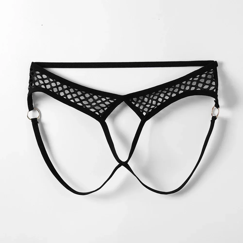 

Men Open Crotch Briefs Mesh See-Through Exposed Butt Sexy Lingerie G-string Low Rise Soft T-back Thong Underwear Men's Clothing