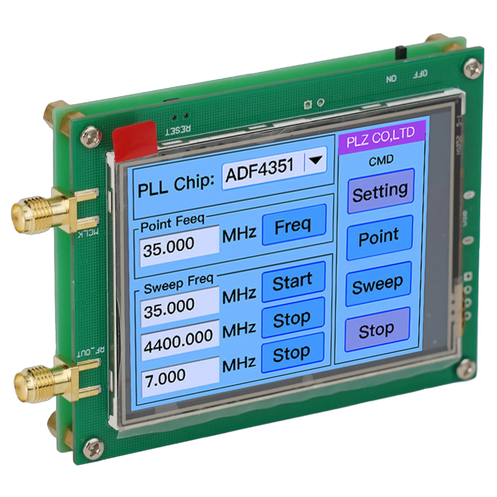 ADF4351 35-4400M RF Signal Generator With USB Cable Touch Screen  35M-4.4G RF Signal Generator PLL Sweep RF Signal Generator
