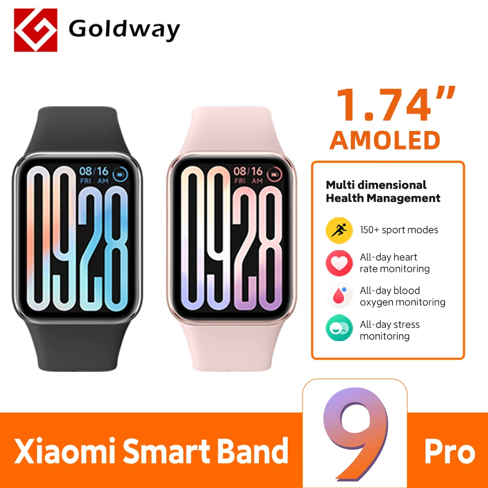 Global Version Xiaomi Smart Band 9 Pro 1.74'' AMOLED Bluetooth Smartwatch GPS Health Monitoring Fitness Tracker Miband Bracelet