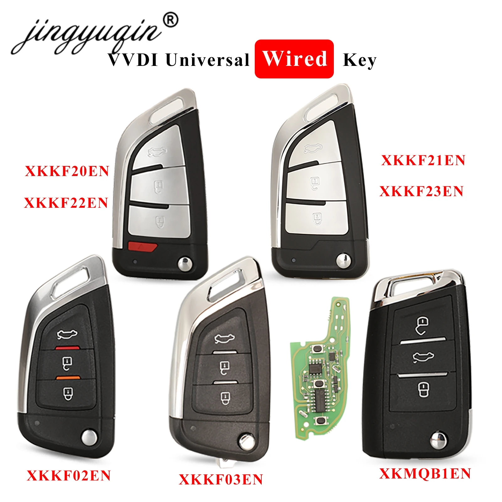 jingyuqin Xhorse VVDI Universal Remote Wired Car Key XKKF02EN XKKF03EN XKMQB1EN XKKF20EN XKKF21EN XKTO10EN XKB506EN XKMA00EN XK