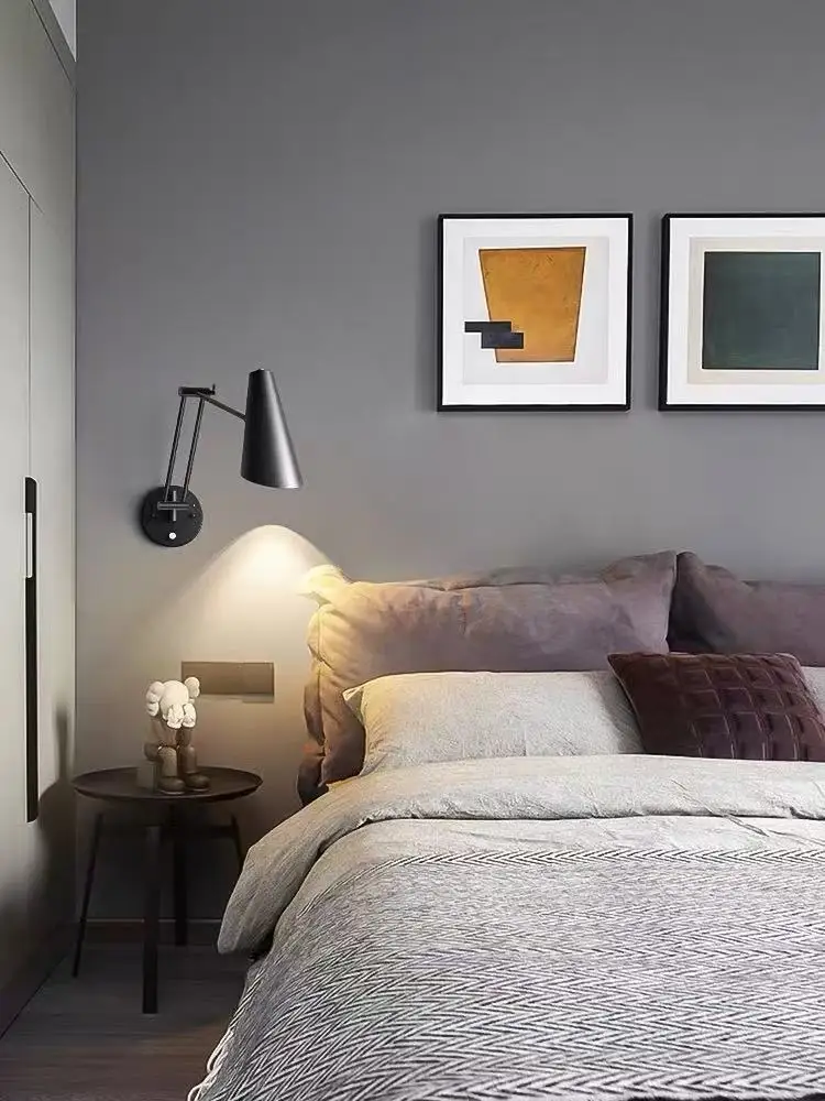 

Скандинавские ретро складные регулируемые поворотные светодиодные настенные светильники с длинным кронштейном, художественные креативные светильники для детской комнаты, украшения дома, люстры