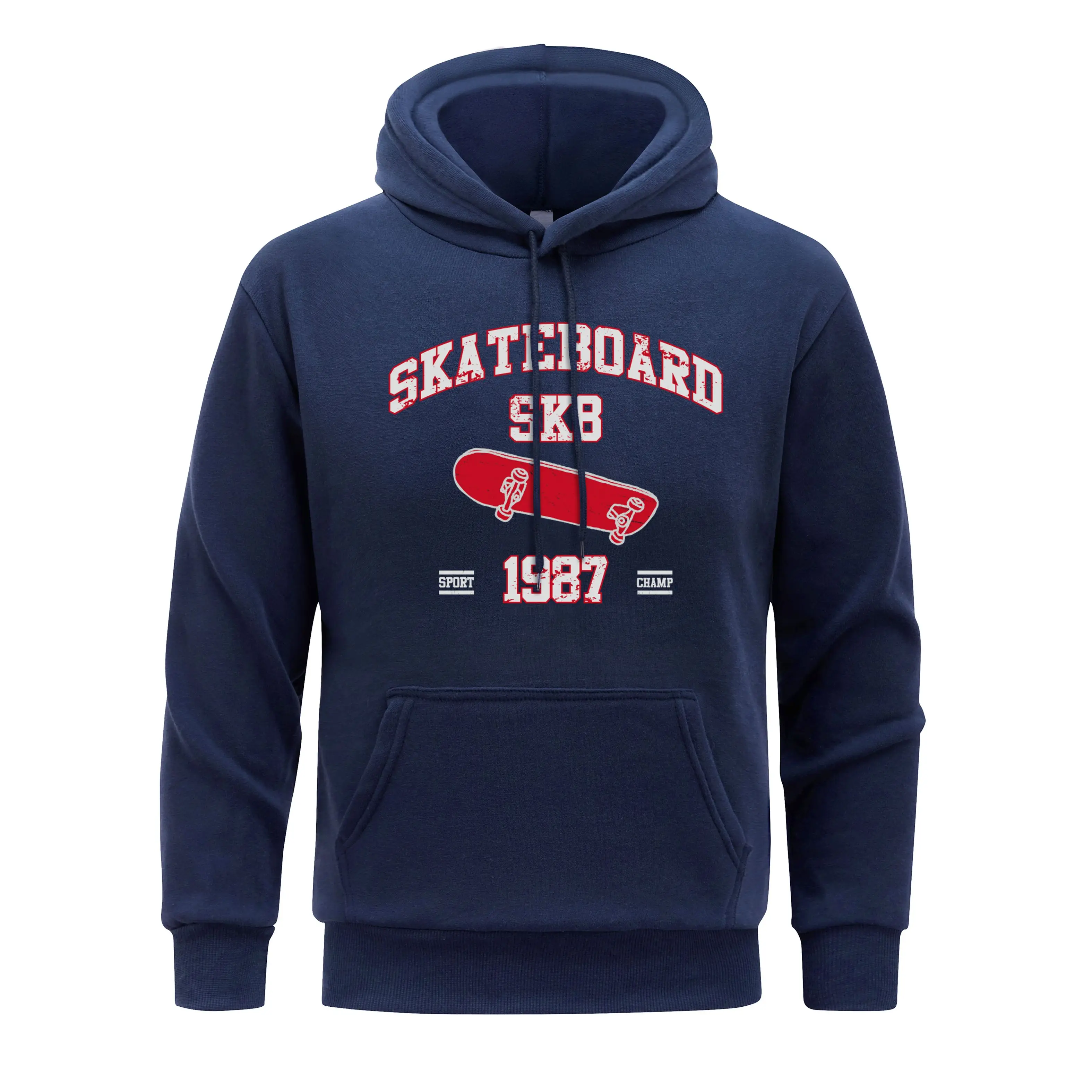 Skateboard Letter  Men Hoody Red Skateboard Hoodies Casual  Loose Fitting Hoodie Man S-XXL fur-liner Spring Autumn Pullover