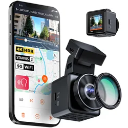 Vantrue Element1 Pro 4K 미니 블랙박스 전방 STARVIS 2 플레이트픽스 ™   HDR 나이트 비전 내장 5G WiFi GPS 자동차 대시 캠 지원 1TB Ma