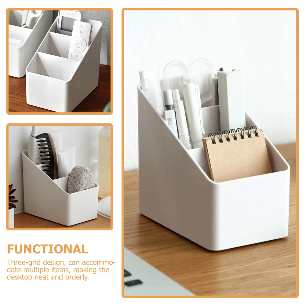 

Simple White Remote Control Box Desk ganizer Pen Holder Large Storage Box For Home Bathroom ganizer Capacity Home Storage