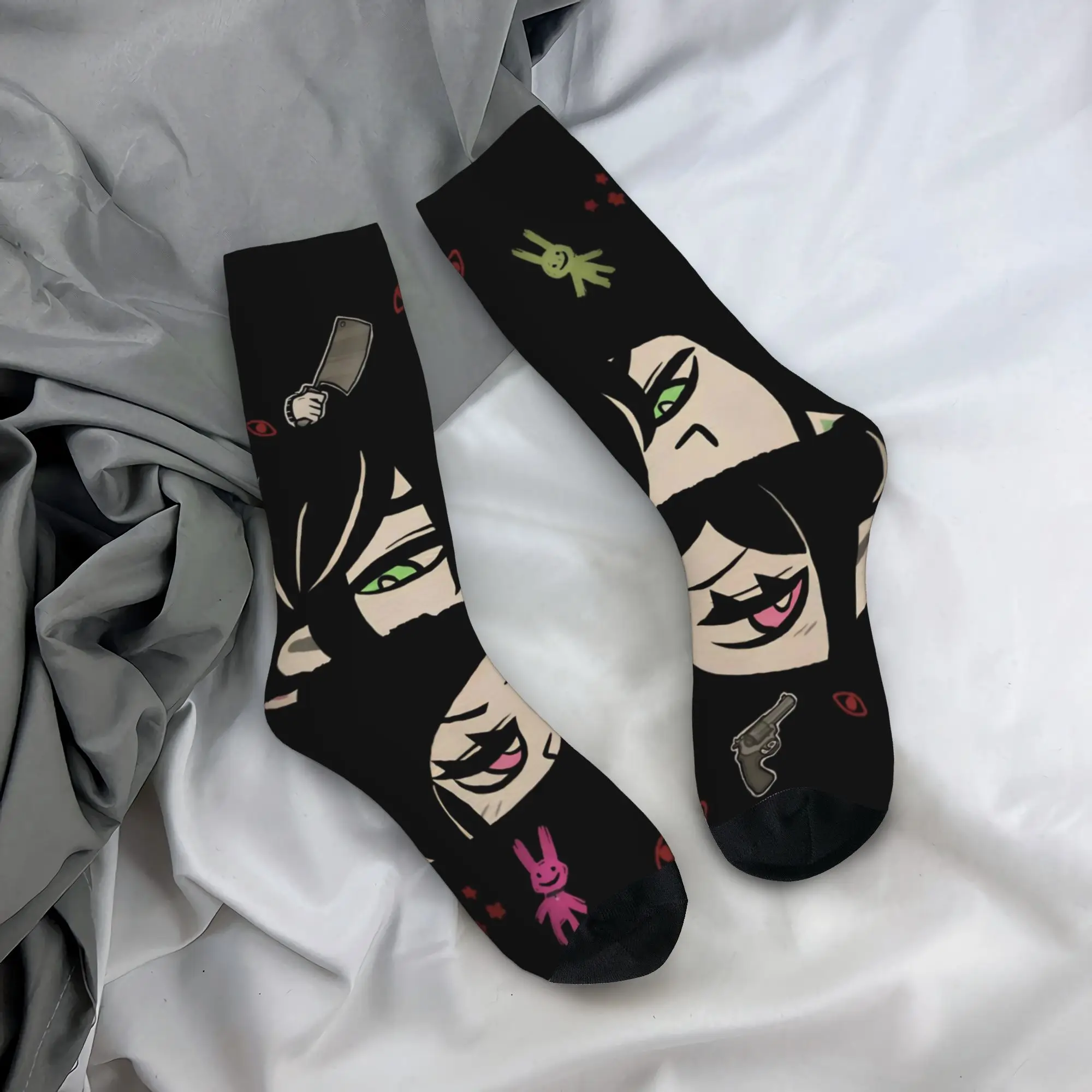 Autumn Winter Retro Unisex Game The Coffin Of A-Andy And L-Leyley Socks  Sweat Absorbing Football Socks