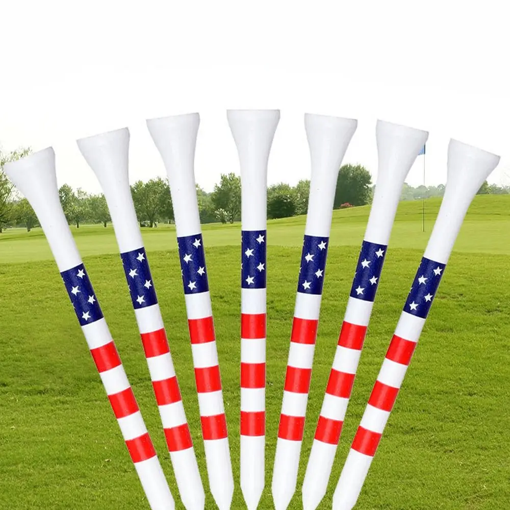 10PCS 70mm/83mm Golf Tees Colored Stripes Reduces Friction Golf Ball Holder Bamboo Side Spin Golf Longer Drives Golf Training