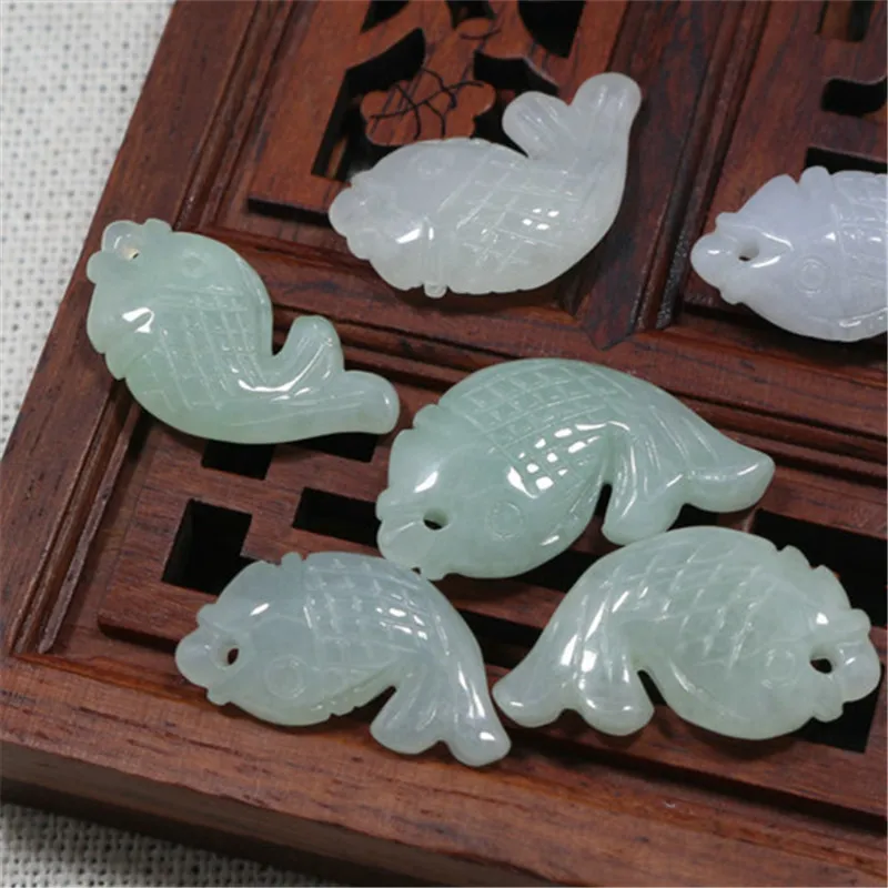 Children's Baby Accessories Bracelet and Necklace Every YeardiyParts Accessories Myanmar Jade Carved Fish Pendant