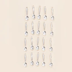 20pcs/lot Silver Color Cooking Spoon Charms Pendant DIY Necklace Bracelet for Jewelry Making Accessories