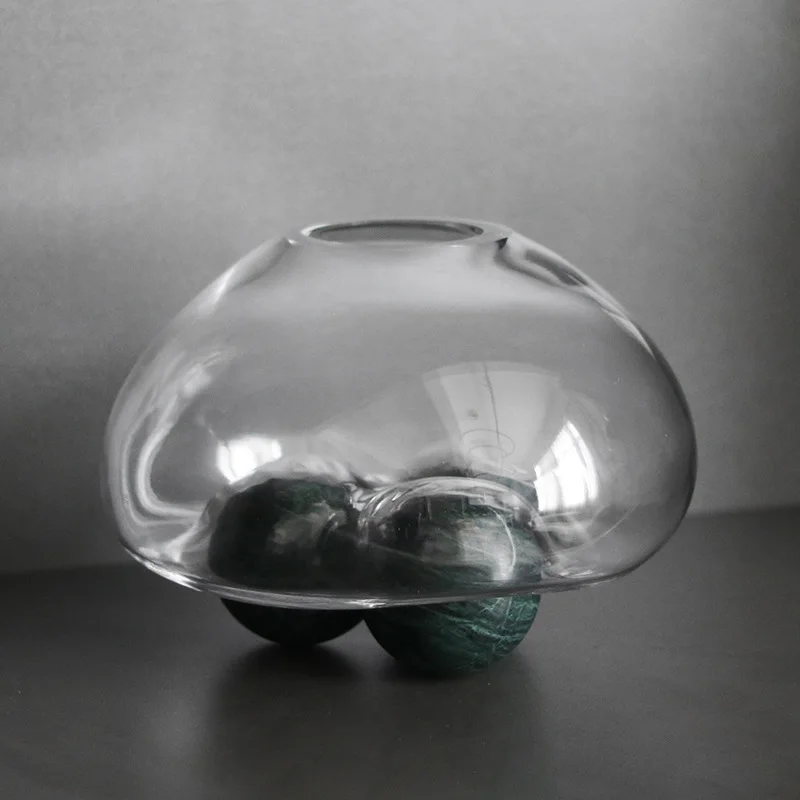 

Легкая роскошная прозрачная стеклянная шаровая ваза, орнамент, модель комнаты, офис продаж, отель, цветочная композиция, мягкое украшение для гостиной f