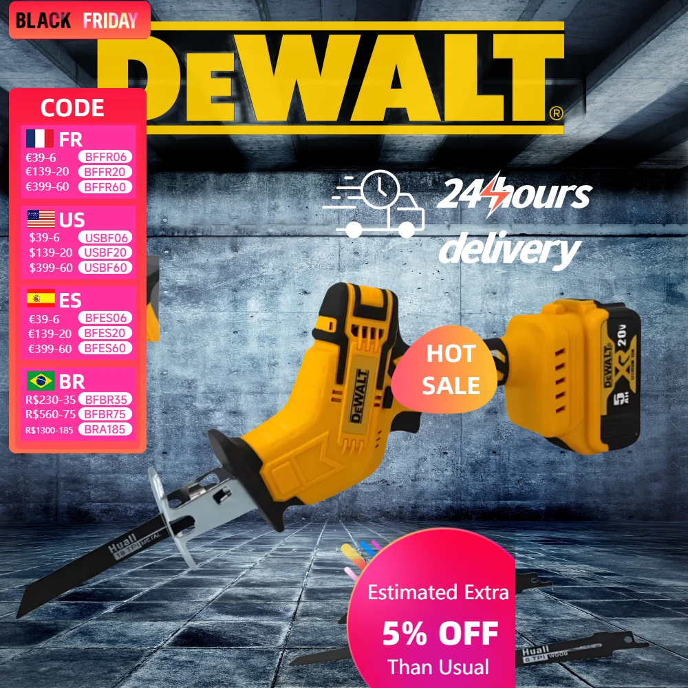 DEWALT Brushless Saber Reciprocating Saw  Motor Adjustable Speed Saw Metal Wood Cutting Power Tools Electric Saw For 20V Battery