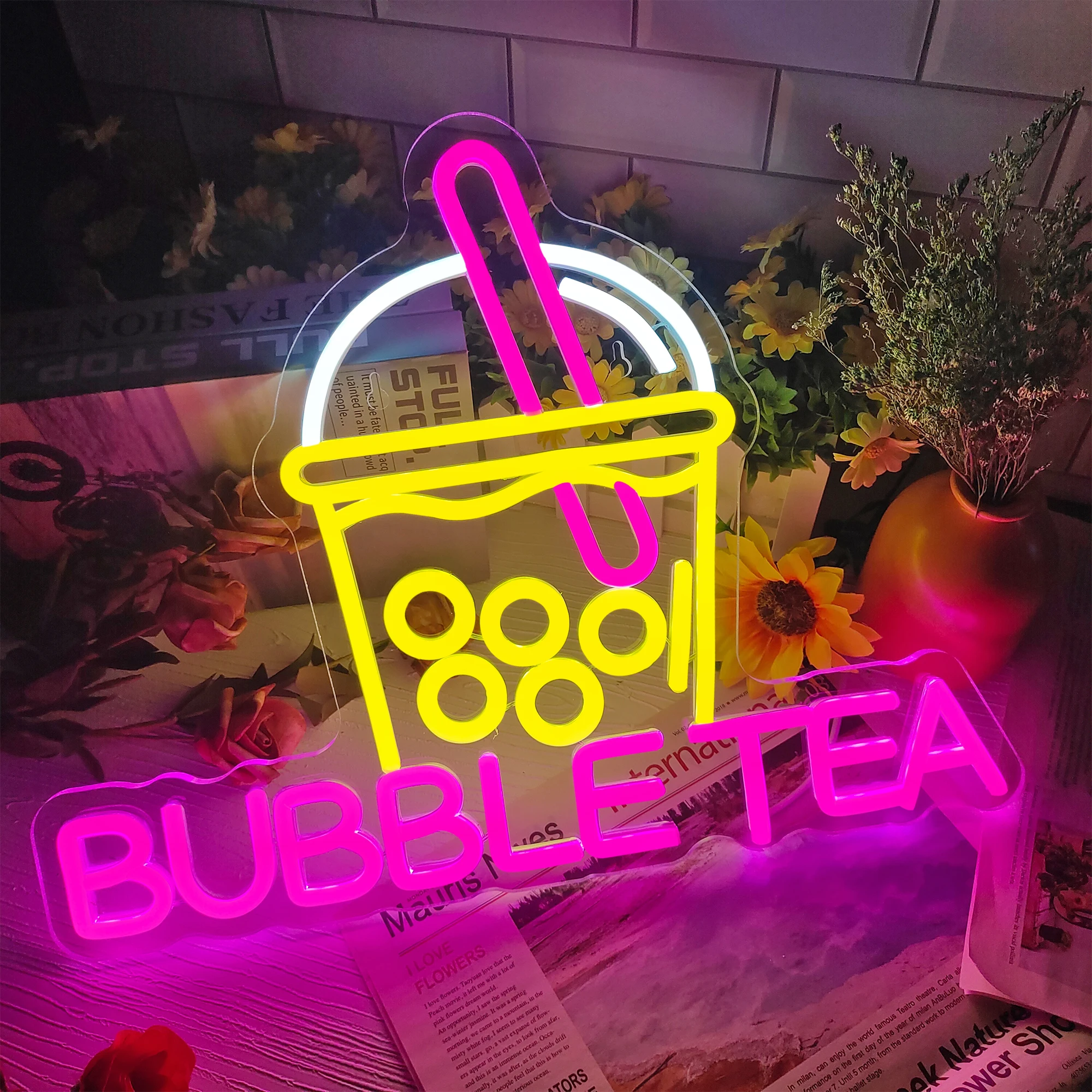 Bubble Tea Neon light Factory Price Manufacturer Boba Shop Store Logo Name Neon Sign Letters Custom Business Led Sign