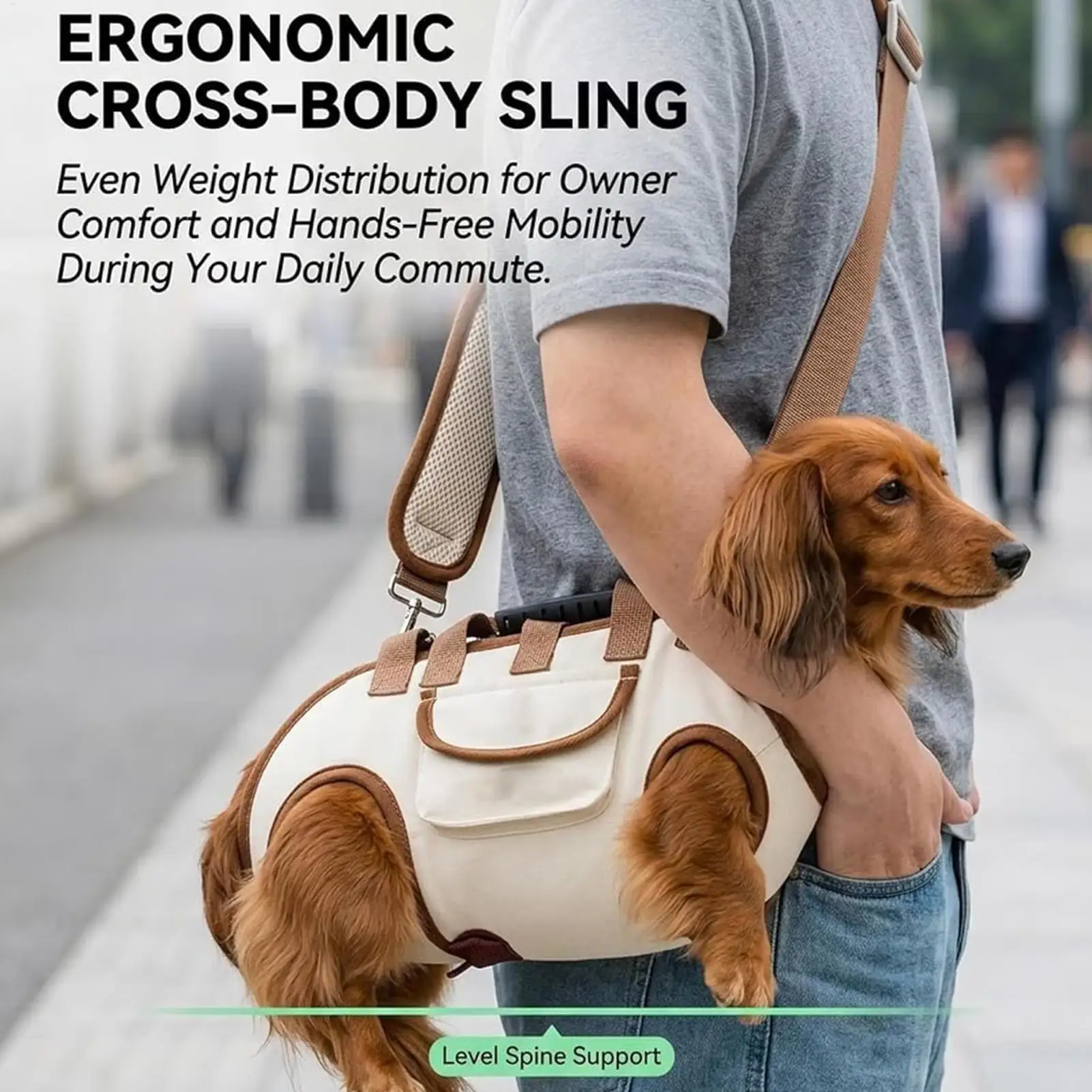 Katzen- und Hundetragetasche, atmungsaktive Welpentasche, freihändiger Reiserucksack für kleine Haustiere zum Wandern, Spazierengehen, im Freien und im Park. – Detail 7