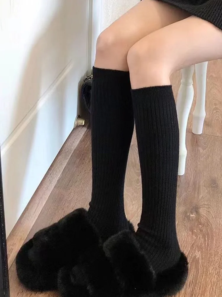 1/3 Pairs Women Simple Solid Color Knee‑High Socks Soft Skin‑Friendly Comfortable Sweat‑Absorbing Breathable Casual Daily Socks