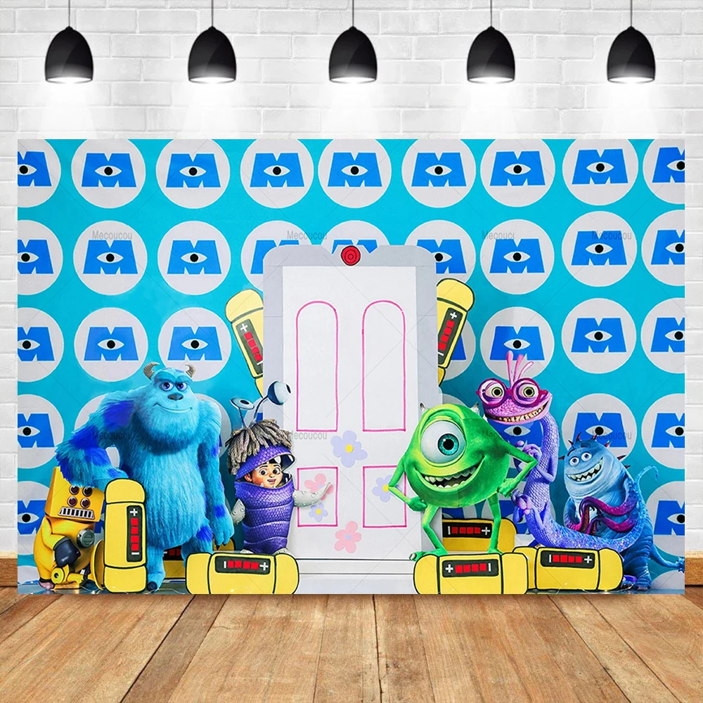 Monsters University Backdrops Monsters Inc Background Mike Wazowski Birthday Party Supplies Banner Wall Decor Custom