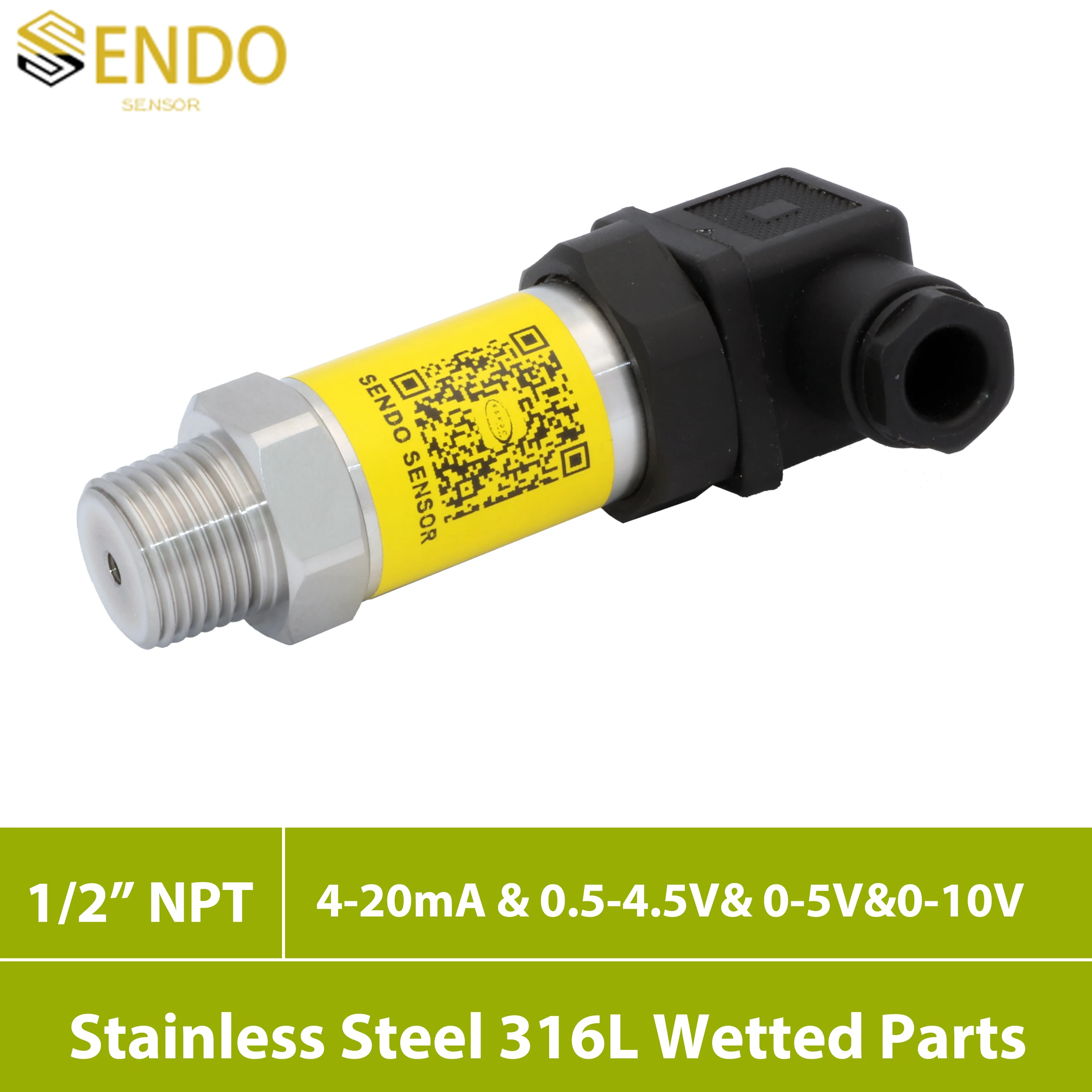 

General purpose pressure sensor signal 4-20 mA 0.5 4.5V 0 5V 0 10V 1 2 npt thread 0 30 100 psi 2000psig 3000 4000psi gauge IP65