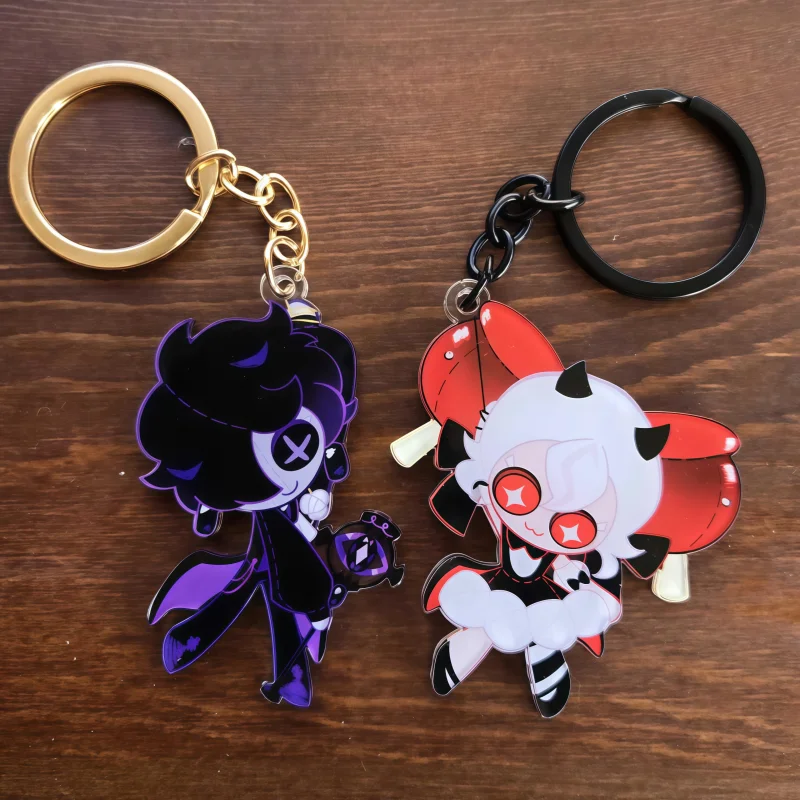 Cookie*Run Cute Kingdom Acrylic Keychain Candy Apple Black Sapphire Cookie Keyring Cute Anime Game Figure Bag Charm Pendant Jewe