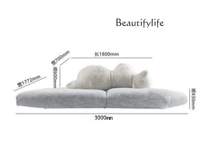 

Italian Simple Polar Bear Sofa Large Flat Layer Fabric Sofa Hotel Villa Lazy Sofa