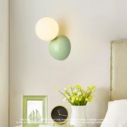 Modern Cute Bedroom Small Wall Lamp Nordic INS Living Room Children Room Decoration Sconce Red White Black LED Wall Lights