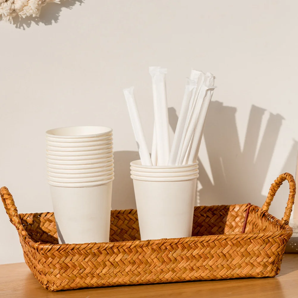 

1Pcs Yellow Woven Snack Storage Basket Rustic Desktop Organizer Household Sundry Fruit Snacks Holder Practical Storage