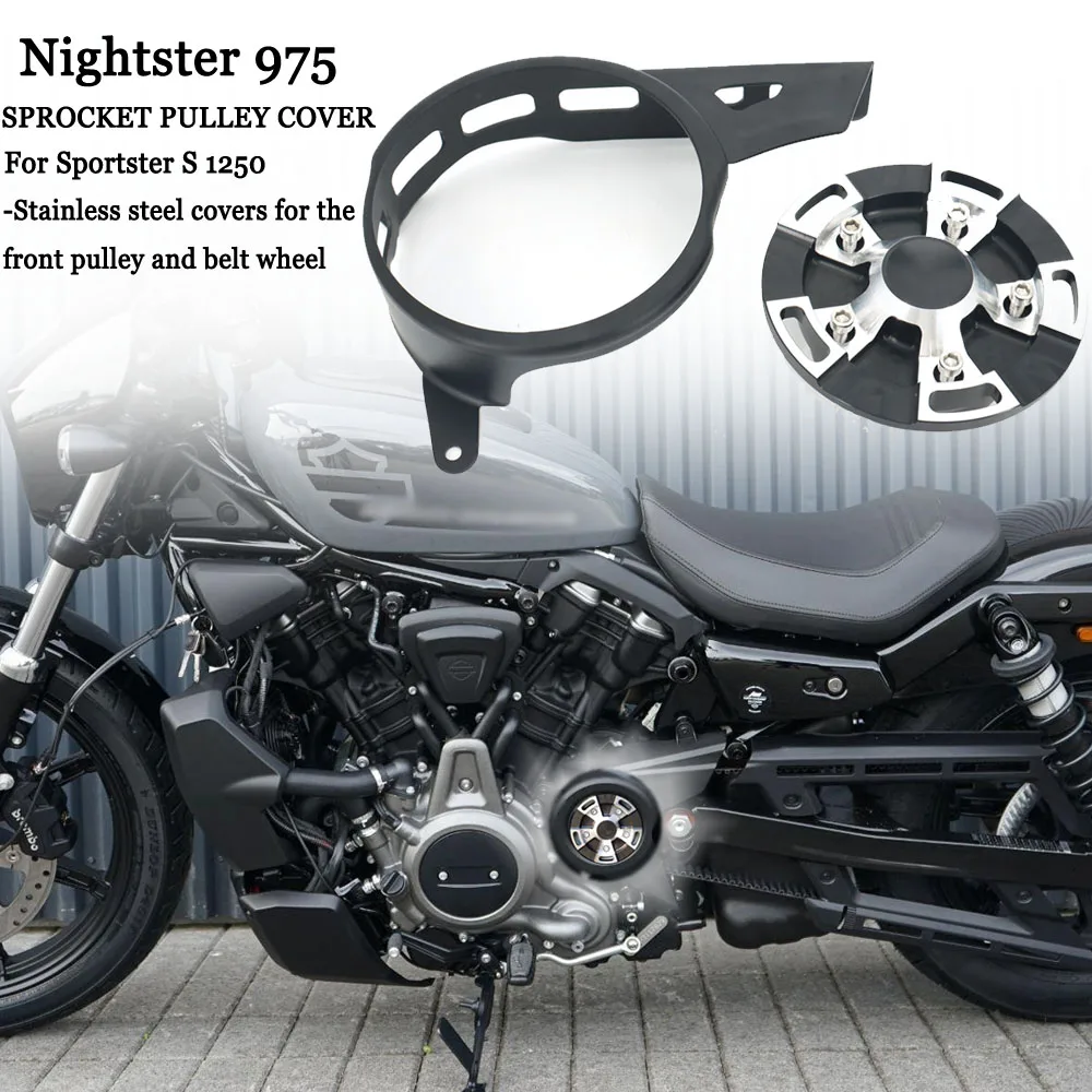 

Nightster 975 Motorcycle Sprocket Cover Pulley Cover Front 2022 NEW For RH1250s Sportster S 1250 RH975 Nightster 975 2022 2021